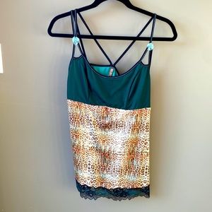 Skirt and top set! Silk with lace overlay